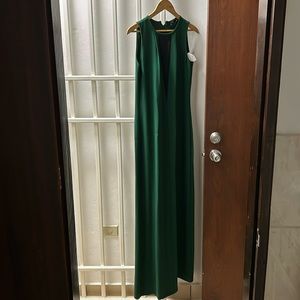 Raoul Lana silk chiffon and crepe green gown
